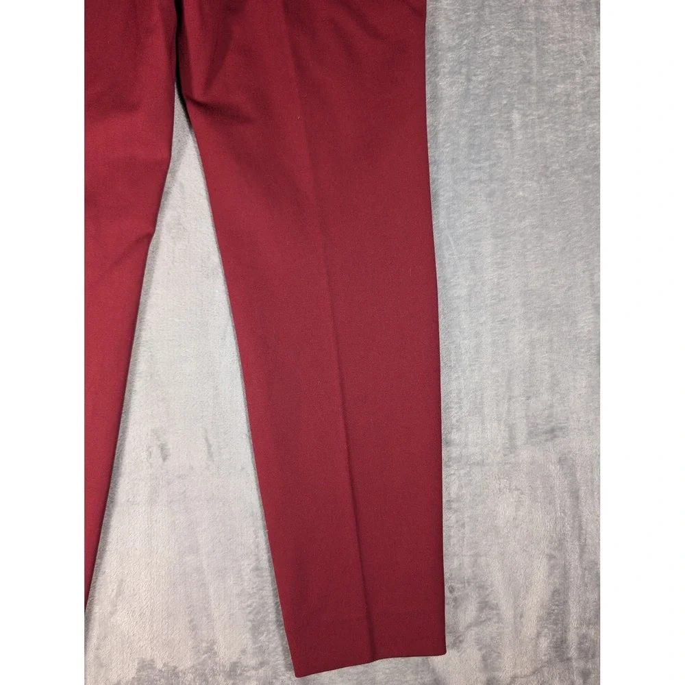 White House Black Market The Slim Ankle Pant Burgundy Maroon Work Trouser Size 2